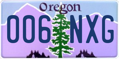 OR license plate 006NXG