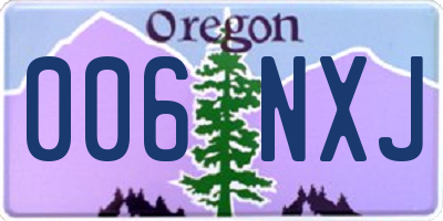 OR license plate 006NXJ