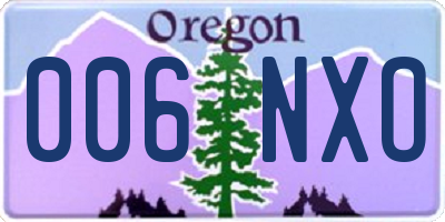 OR license plate 006NXO