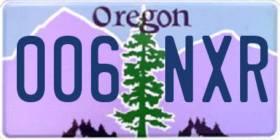 OR license plate 006NXR