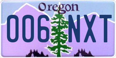 OR license plate 006NXT