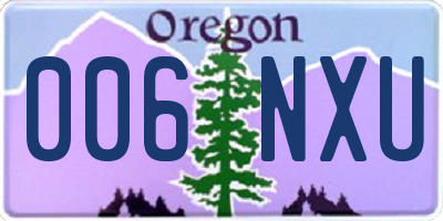 OR license plate 006NXU