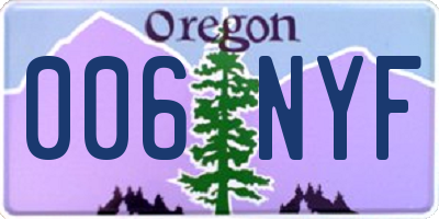 OR license plate 006NYF