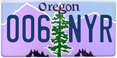 OR license plate 006NYR