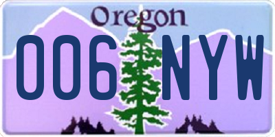 OR license plate 006NYW