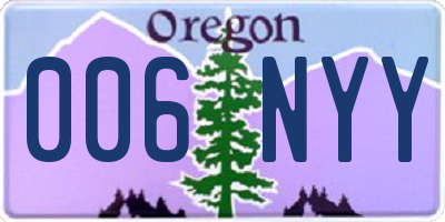 OR license plate 006NYY