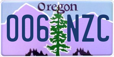 OR license plate 006NZC