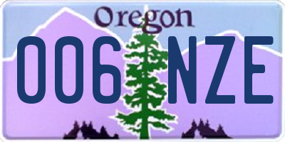 OR license plate 006NZE