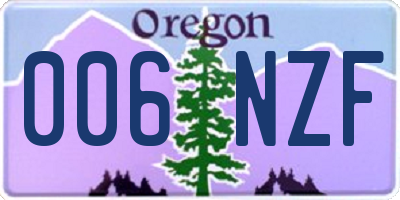 OR license plate 006NZF