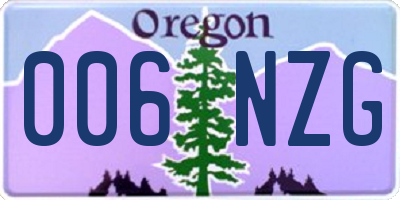 OR license plate 006NZG