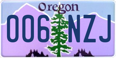 OR license plate 006NZJ