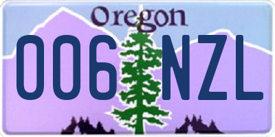 OR license plate 006NZL