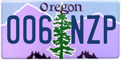 OR license plate 006NZP