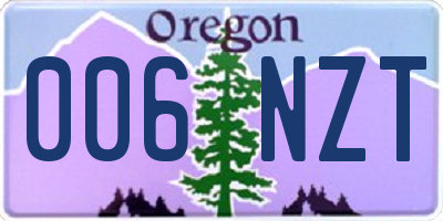 OR license plate 006NZT