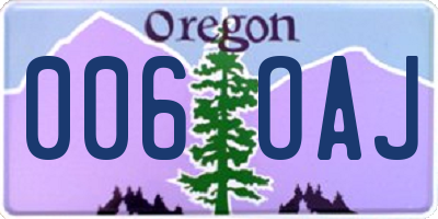 OR license plate 006OAJ