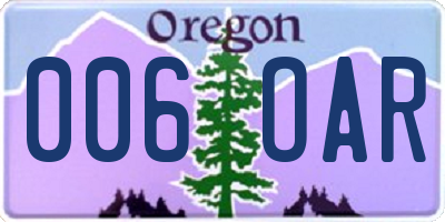OR license plate 006OAR