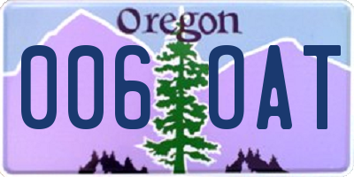 OR license plate 006OAT
