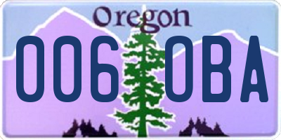 OR license plate 006OBA