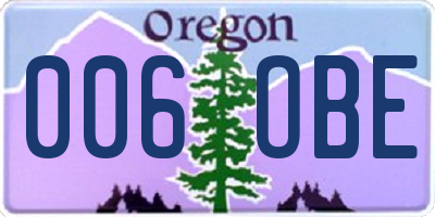 OR license plate 006OBE