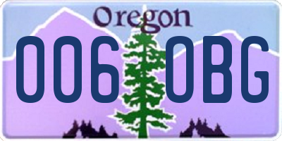 OR license plate 006OBG