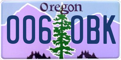 OR license plate 006OBK
