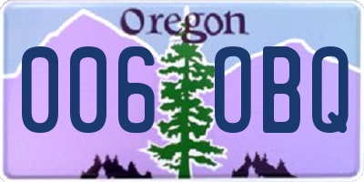 OR license plate 006OBQ