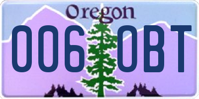 OR license plate 006OBT