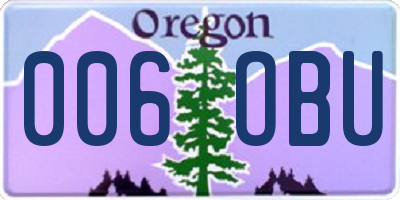 OR license plate 006OBU
