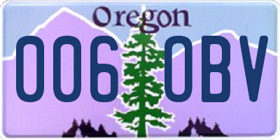OR license plate 006OBV