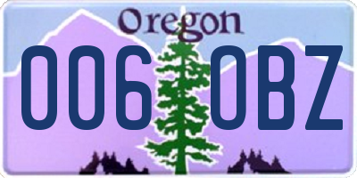 OR license plate 006OBZ