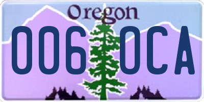 OR license plate 006OCA