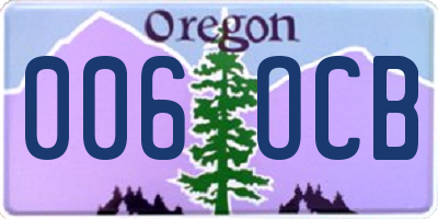 OR license plate 006OCB