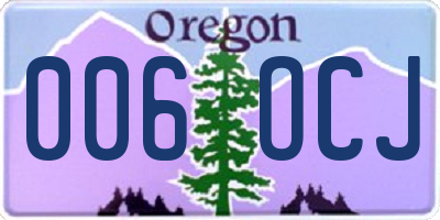 OR license plate 006OCJ