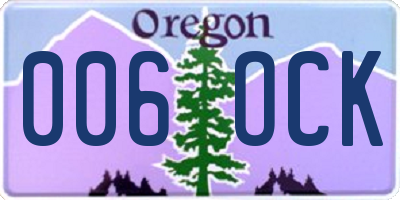 OR license plate 006OCK