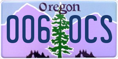 OR license plate 006OCS