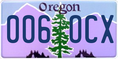 OR license plate 006OCX
