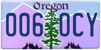 OR license plate 006OCY