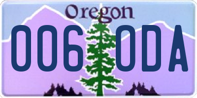 OR license plate 006ODA
