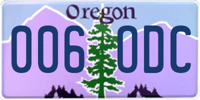 OR license plate 006ODC