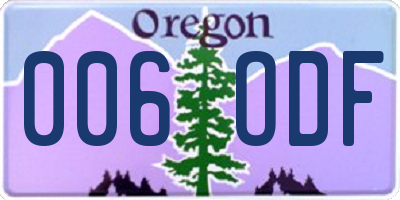 OR license plate 006ODF