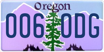 OR license plate 006ODG