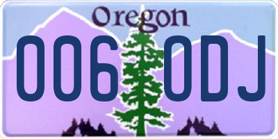 OR license plate 006ODJ