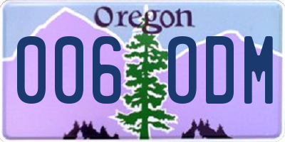 OR license plate 006ODM