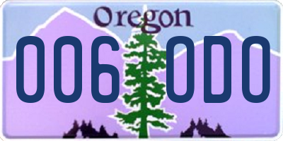 OR license plate 006ODO