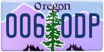 OR license plate 006ODP