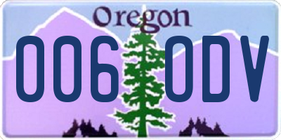 OR license plate 006ODV