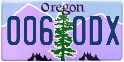 OR license plate 006ODX