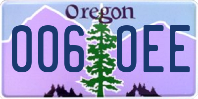 OR license plate 006OEE