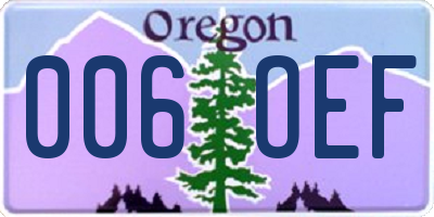 OR license plate 006OEF