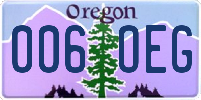 OR license plate 006OEG